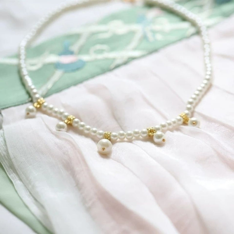 Elegant Round Pearl Drop Pendant Necklace