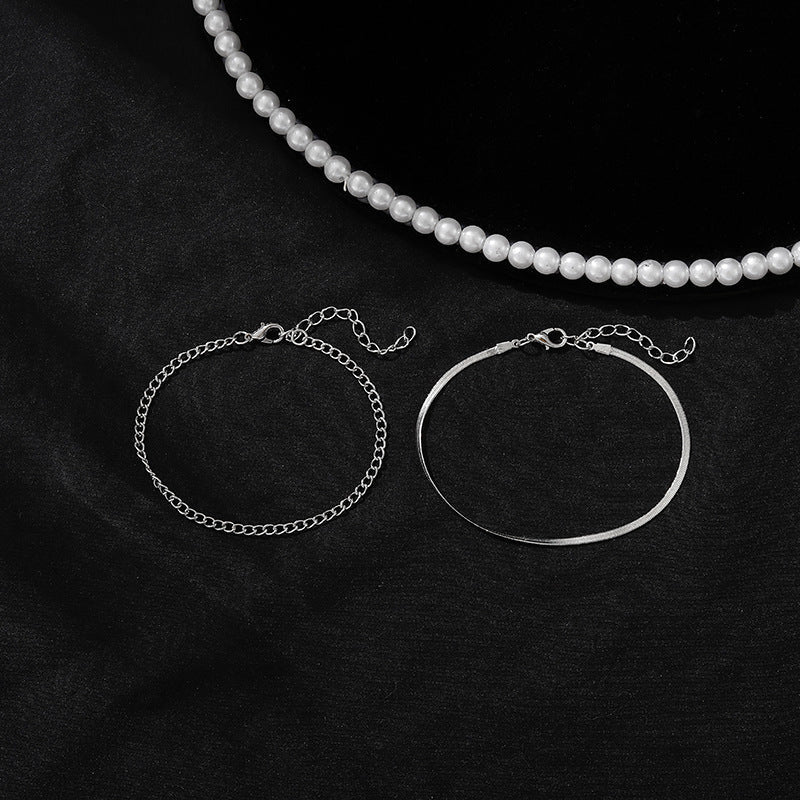 Flat Snake Chain Blade Chain Anklet Jewelry