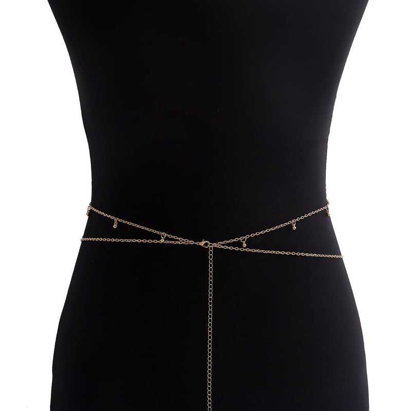 Vintage Exaggerated Snake Shape Waist Chain Sexy Shiny Rhinestone Belly Chain