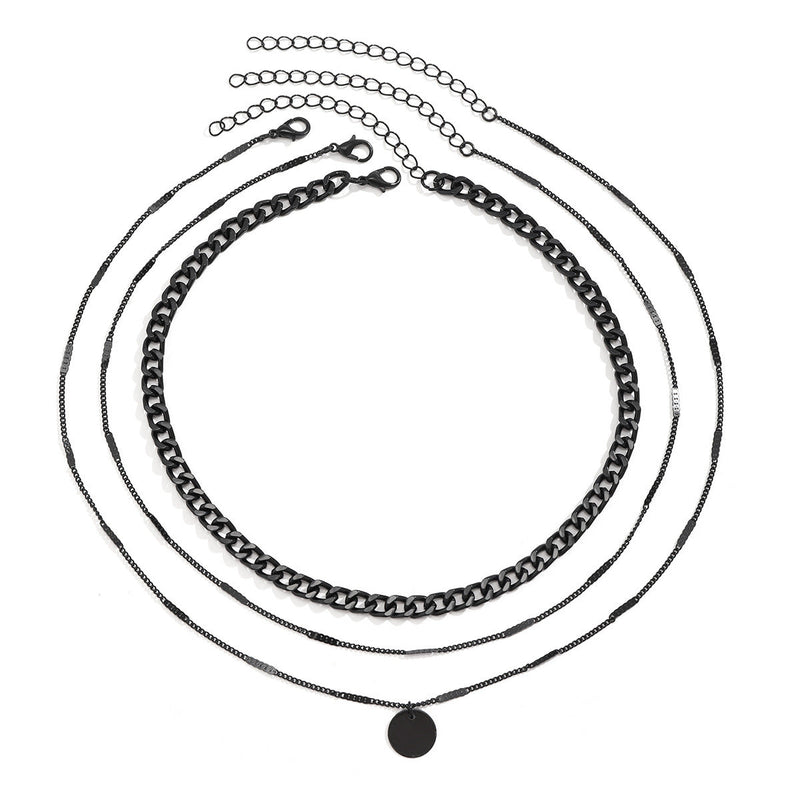 Coin Pendant Chain Necklace Long Multilayer