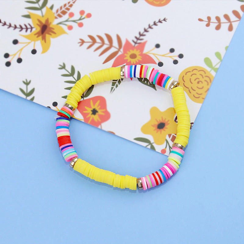 Polymer Clay Beads Bracelet Multicolor