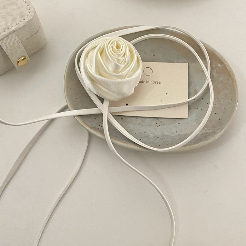 Rose Vintage Choker Necklace Elegant Fabric