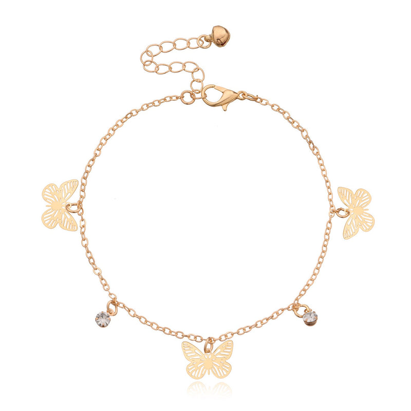 Summer Beach Butterfly Crystal Foot Ankle Chain