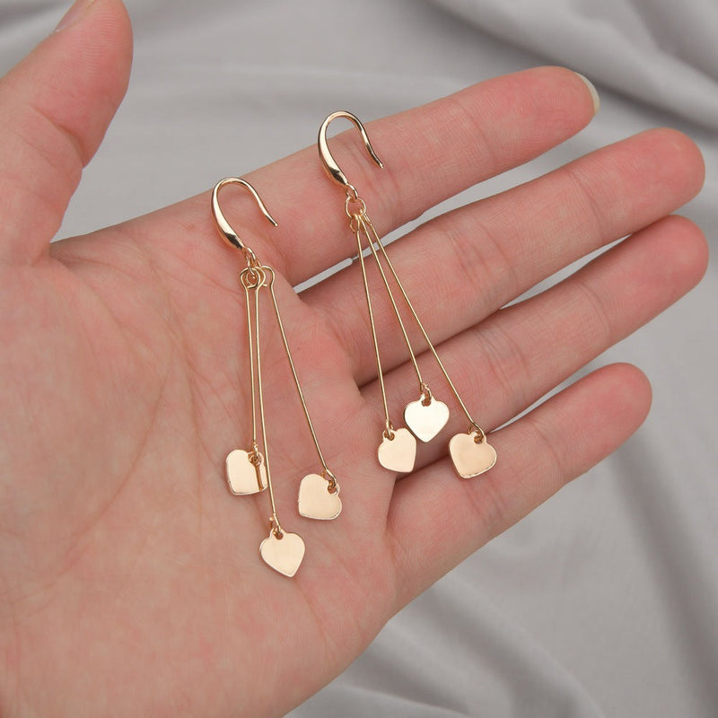 Womens Heart Drop Earrings