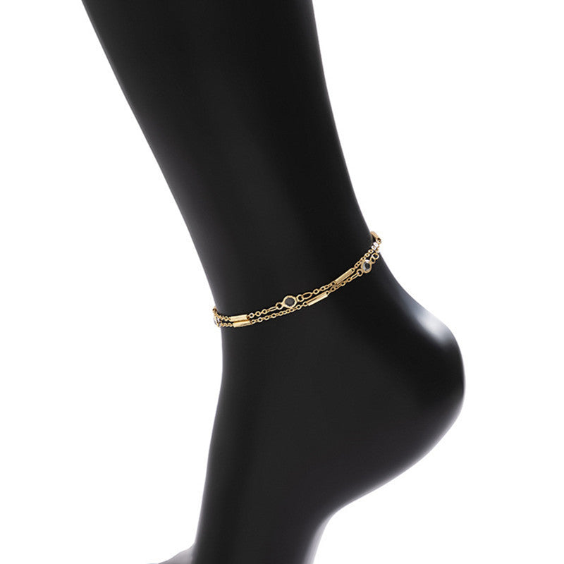 Layer Curb Link Ankle Bracelets