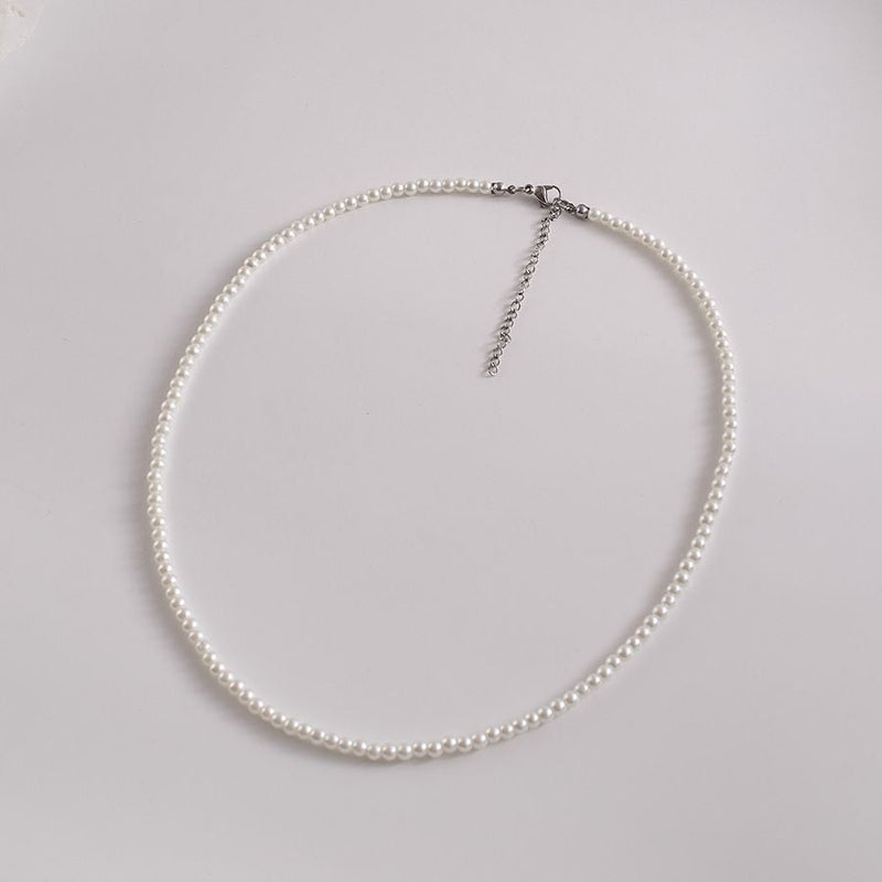 Elegant Faux White Glass Pearl Necklace Wedding Brida