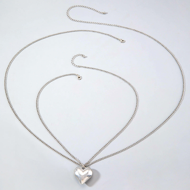 Love Heart Pendant Chest Chain for Women