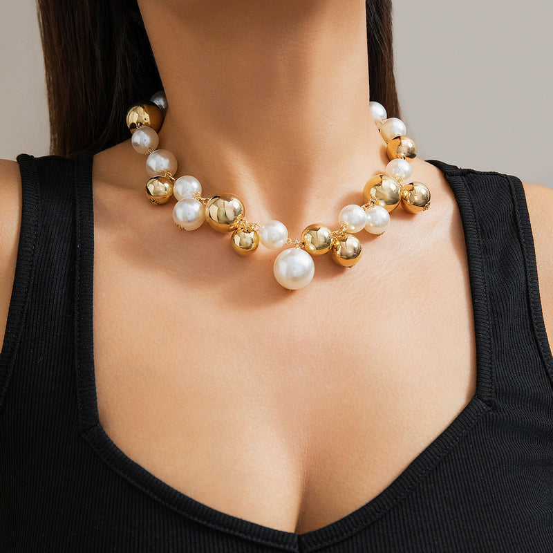 Chunky Choker Necklace Pearl Statement Necklace