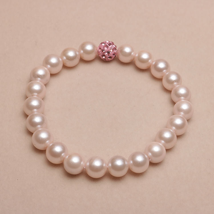 Elastic Beaded Shell Pearl Bracelet