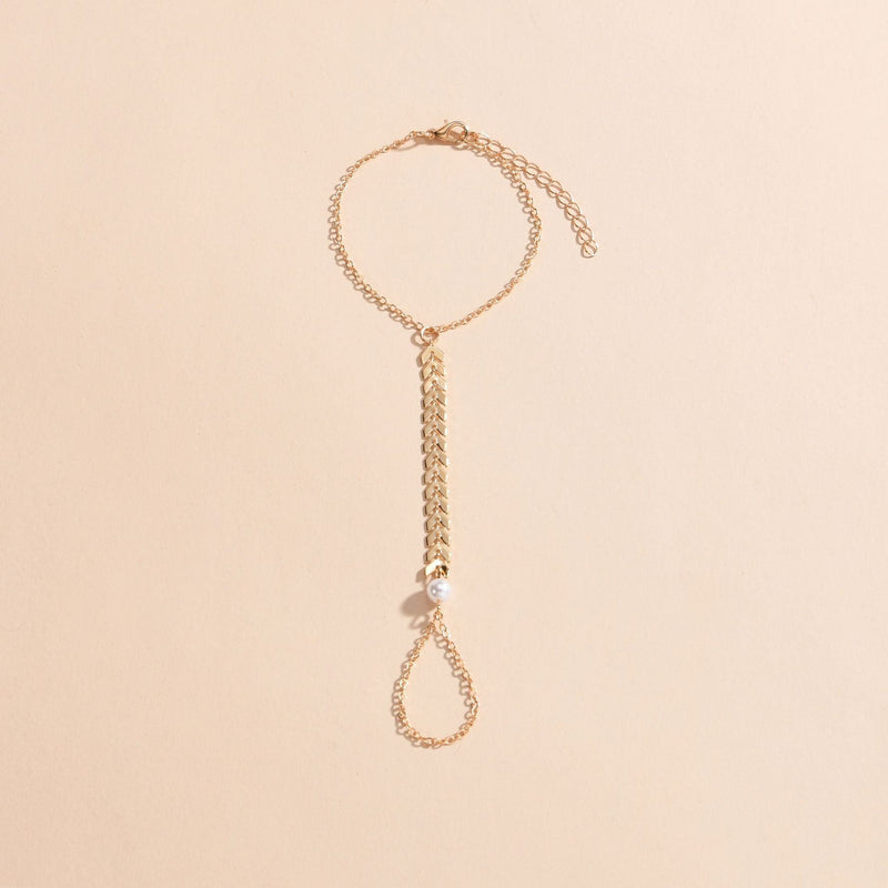 Wheat Chain Elegant Pearl Bracelet