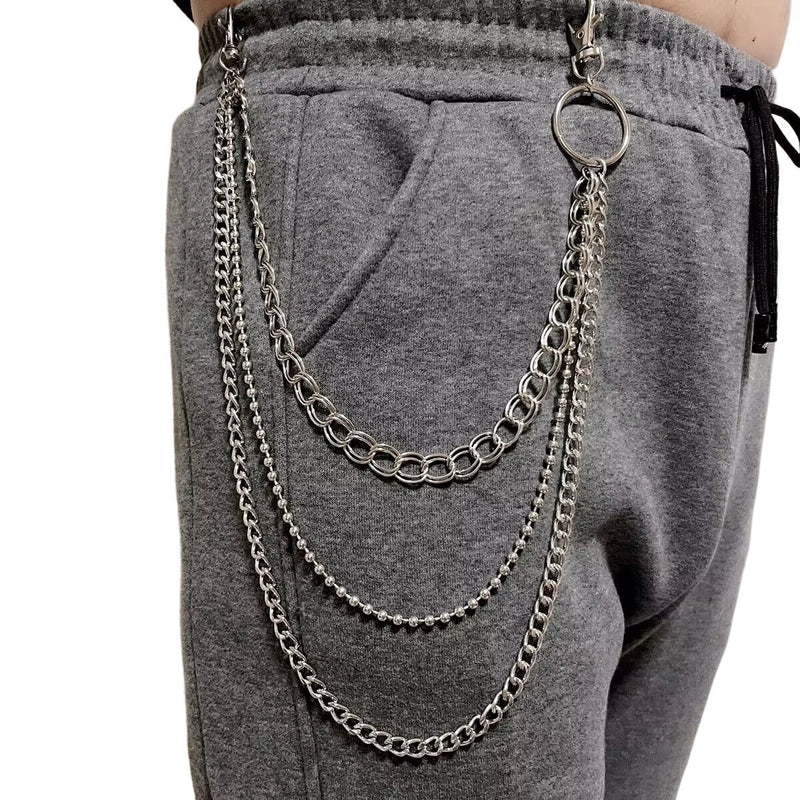 Metal Punk Rock Layered Pants Chain