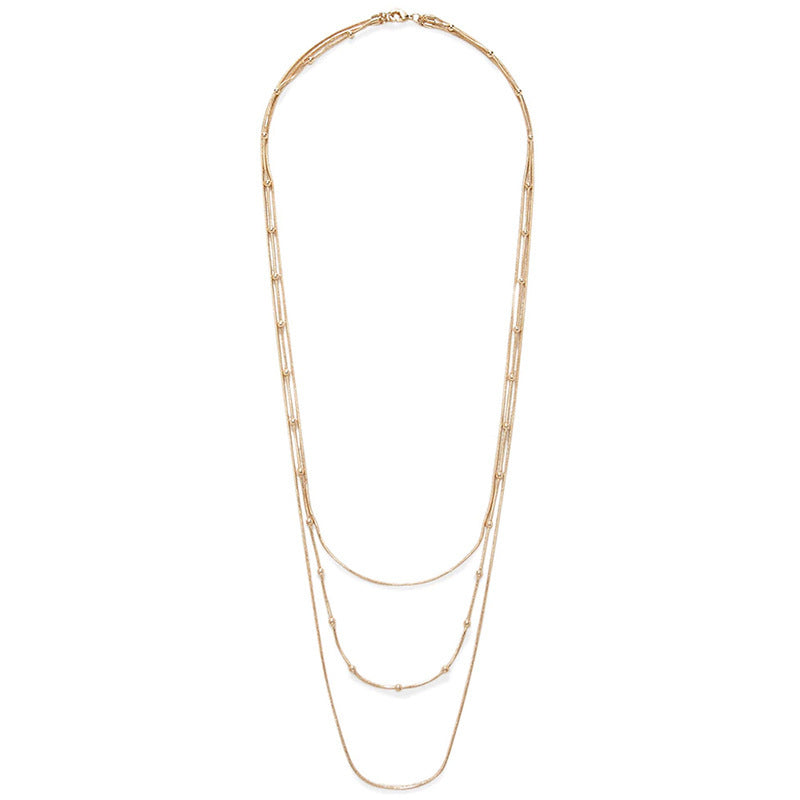 Layer Snake Beaded Chain Necklace