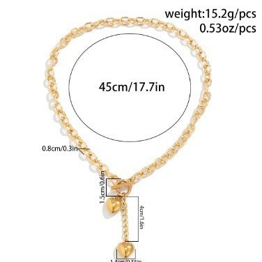 Custom Love Heart Charm Choker Necklace