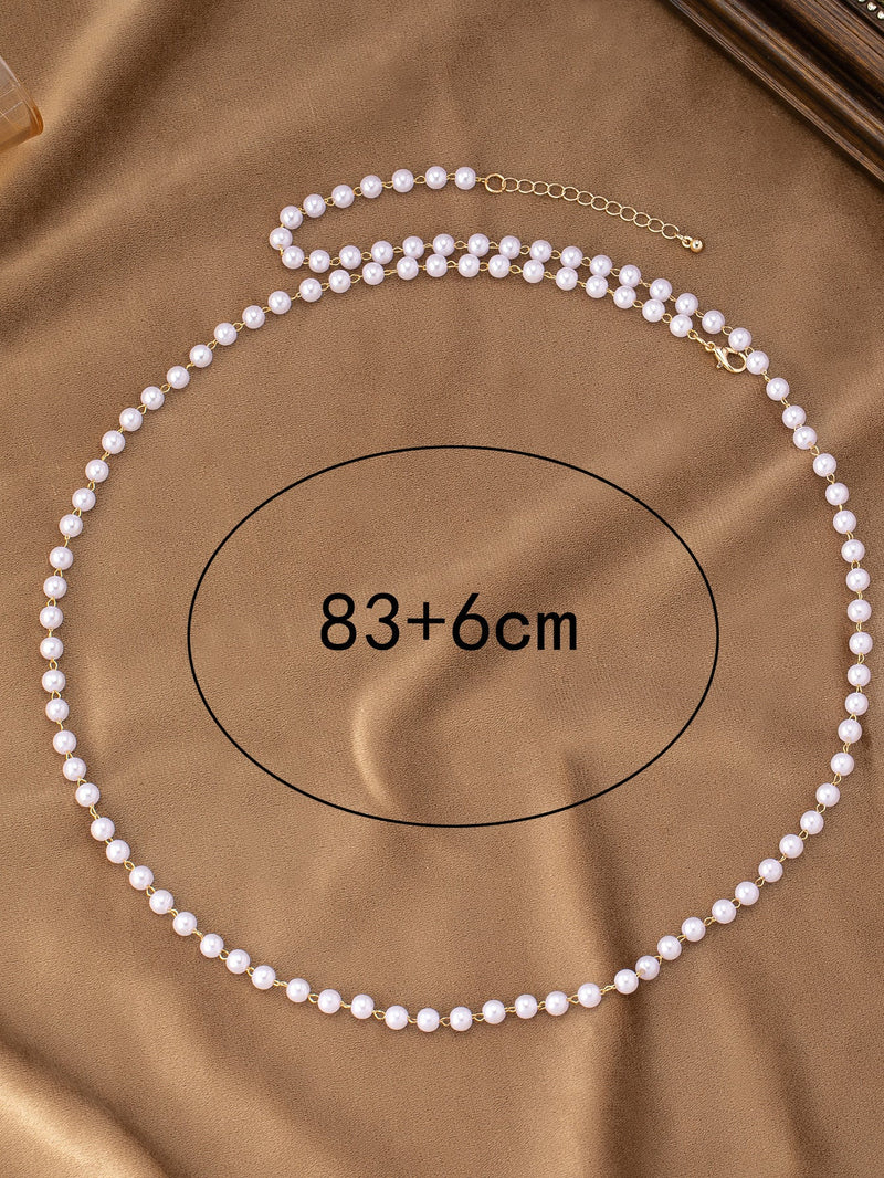 Multilayer Beaded Pearl Choker Necklace