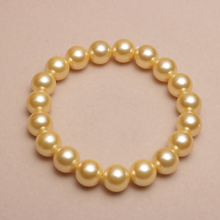 Elastic Beaded Shell Pearl Bracelet