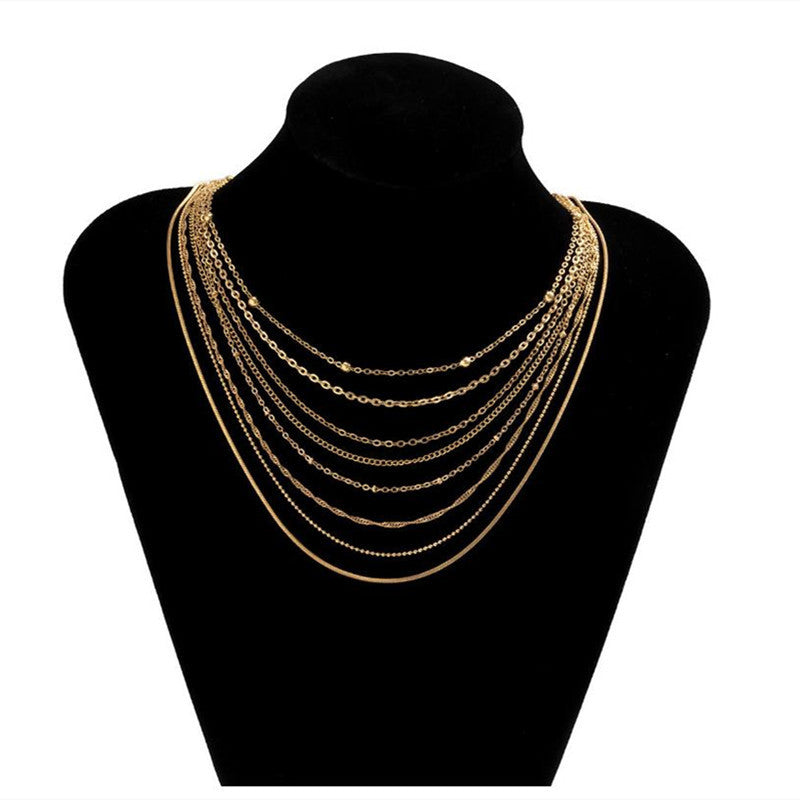 Multi Layer Link Chain Necklace Women