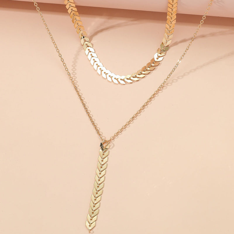 Wheat Chain Choker Layer Necklace