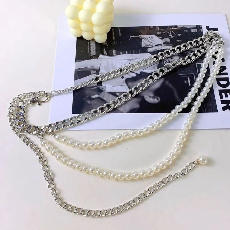Multi-layer Chain Belt Pearl Layered Waist Chain