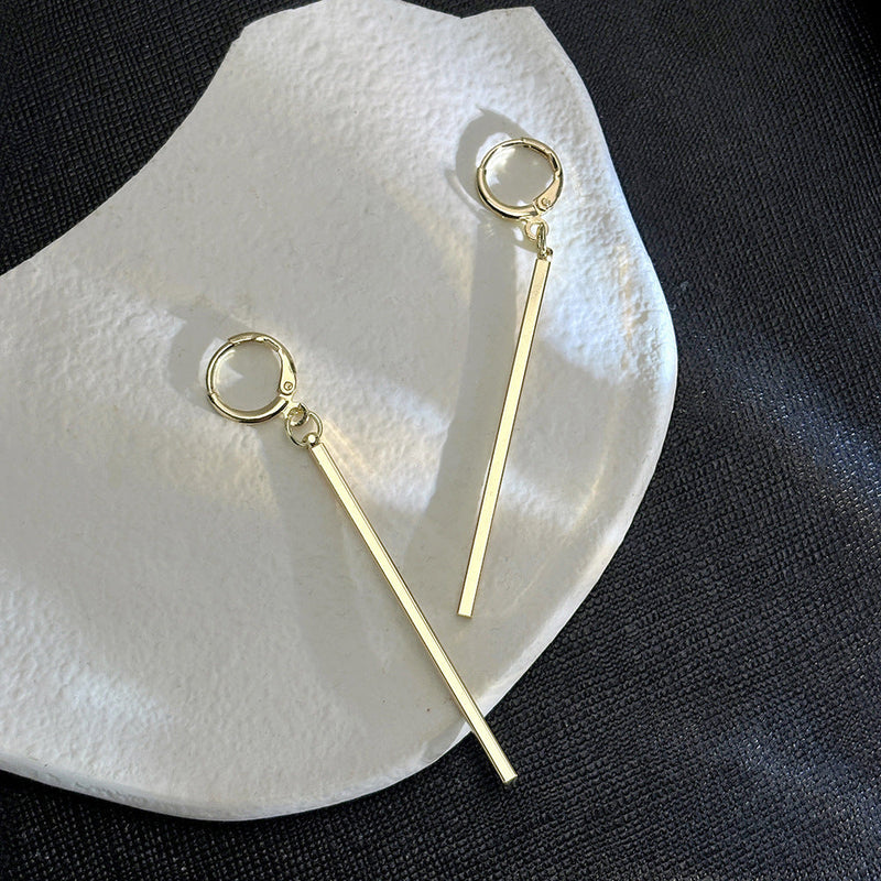 Long Geometric Drop Earrings