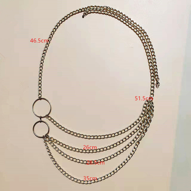 Goth Punk Style Double Layer Metal Pants Chain