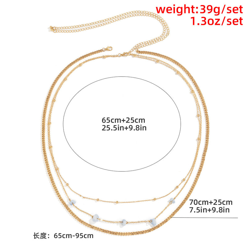 Sexy Simple Beach Style Color Stone Bead Waist Chain