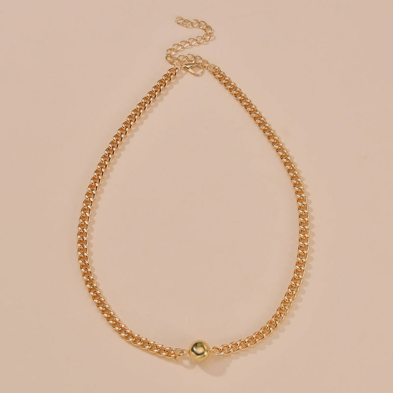 Cuban Link Chain Necklace with Pearl Charm