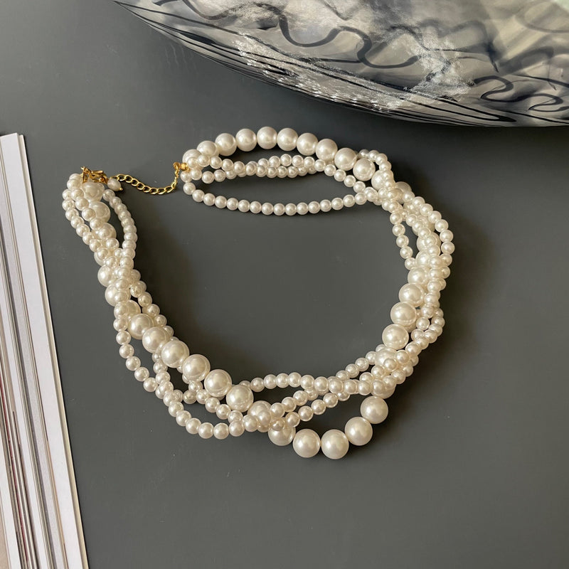 Simple Dainty Pearl Choker Necklaces for Women Trendy
