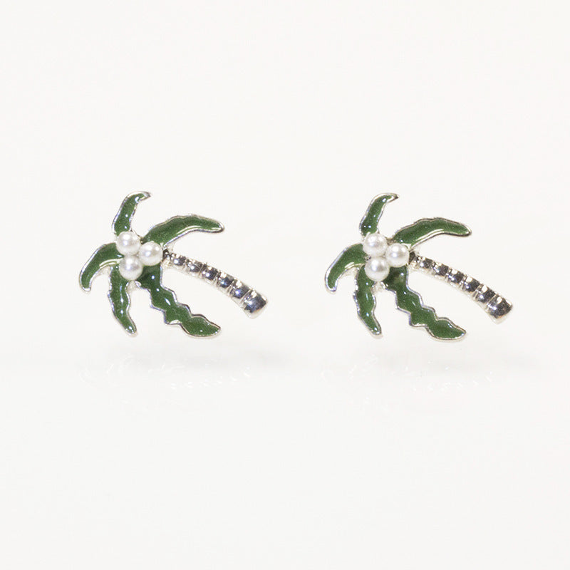 Coconut Palm Tree Stud Earring
