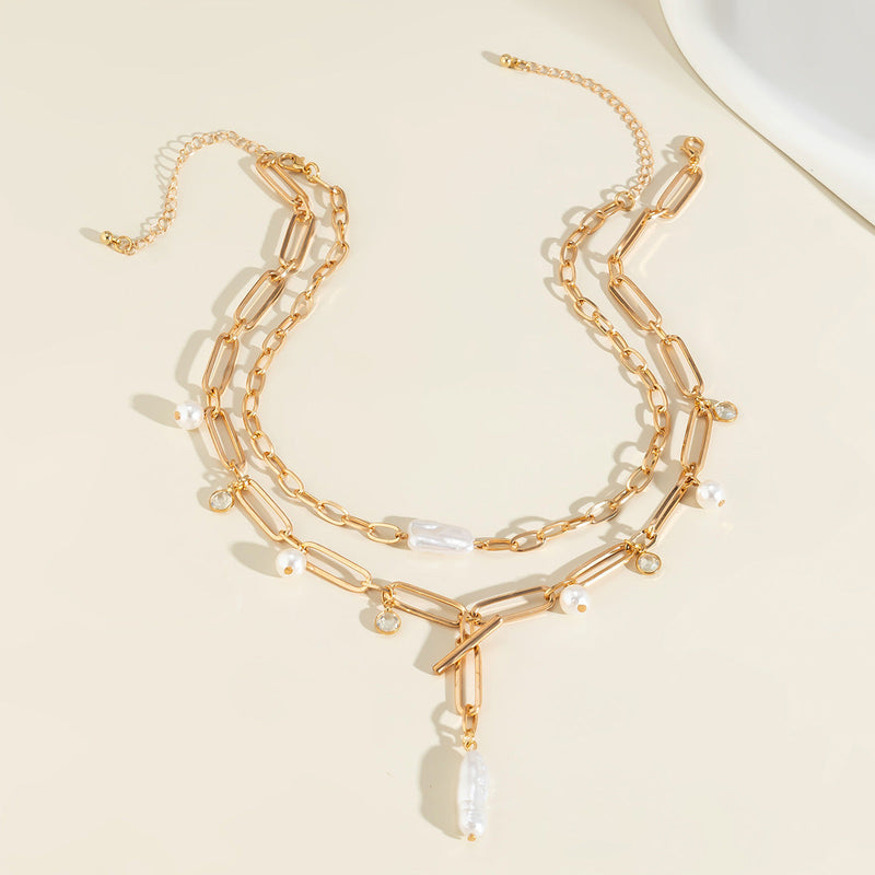 Baroque Irregular Choker Pearl Chain Necklace