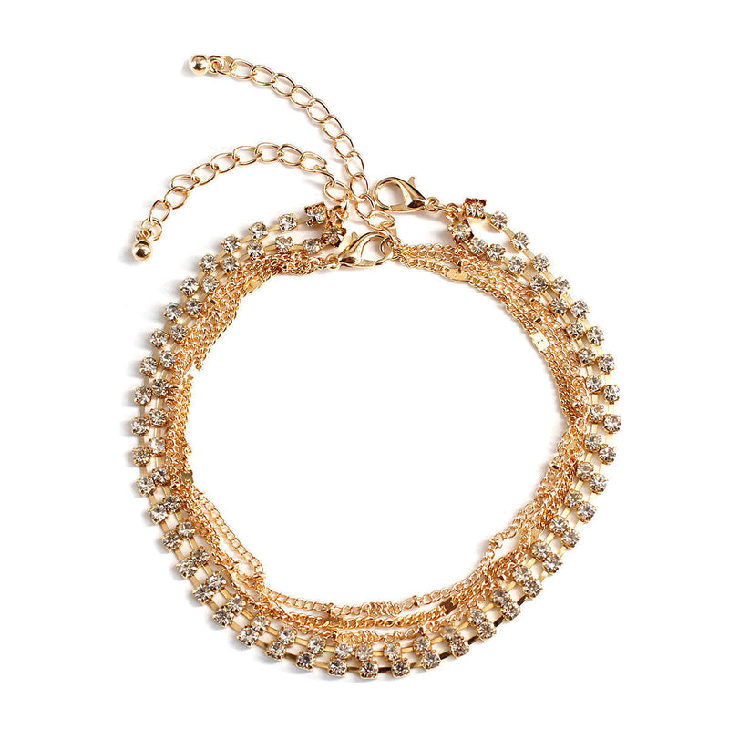 Beaded Anklets Rhinestone Crystal Ankle Bracelets