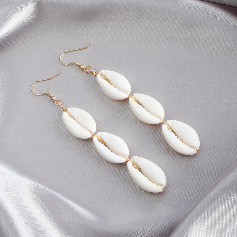 Summer Beach Holiday Natural White Shell Earrings