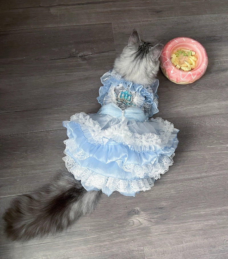 Handmade Cinderella Puppy Costume Dog Dress