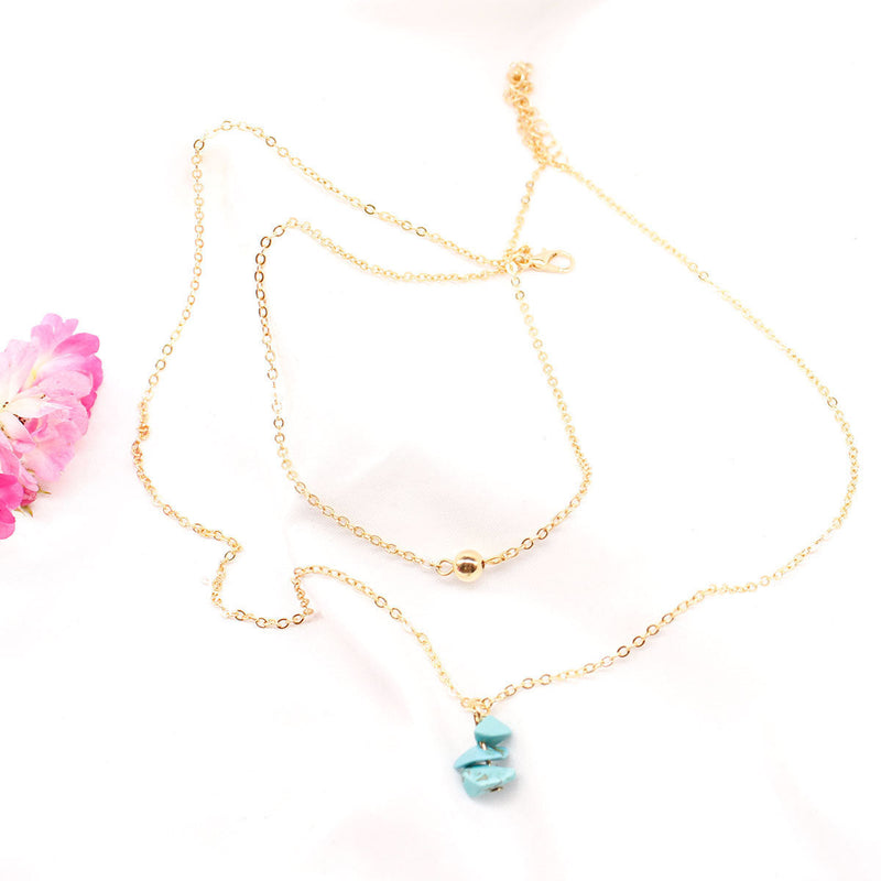 Gemstone Nature Stone Chain Necklace