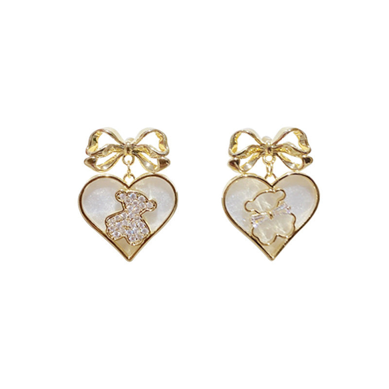 Heart Bow Lovely Drop Earrings