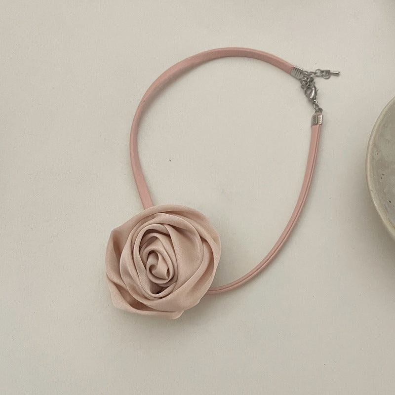 Rose Vintage Choker Big Flower Necklace
