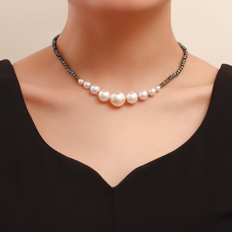 Pearl Baroque Glass Bead Chain Necklace