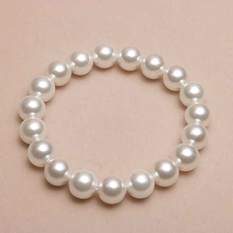 Elastic Beaded Shell Pearl Bracelet