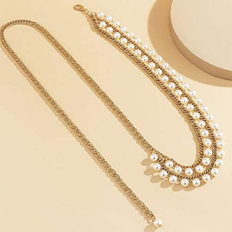 Women Pearl Waist Chain Women Sexy Gold Body Jewelry