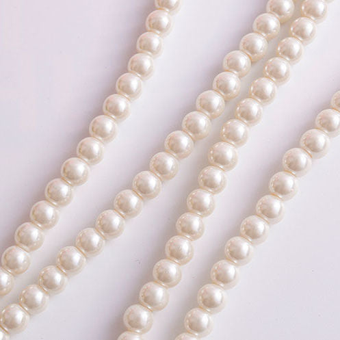 Multi Strand Glass Faux Pearl Layer Necklace for Women Girls