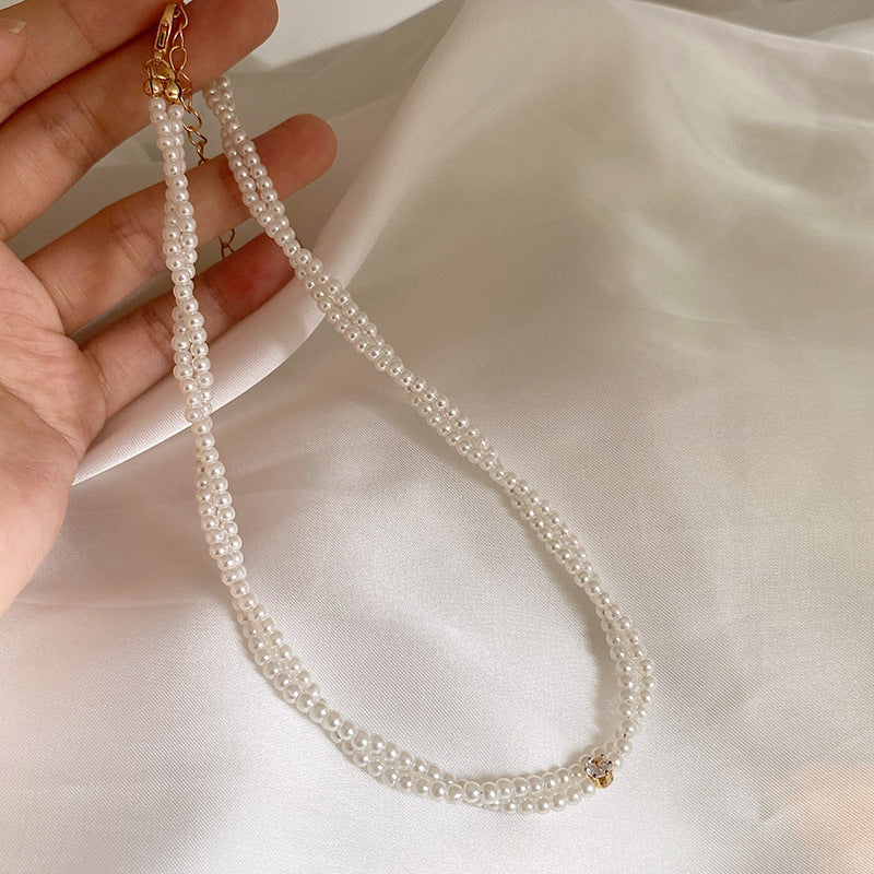 Fashion Double Layer Pearl Necklace for Women Jewelry