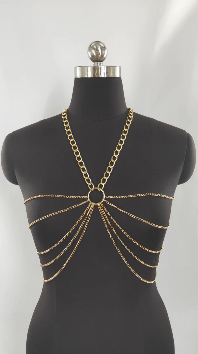 Sexy Beach Bikini Thin Belly Chain Simple Geometric Exaggerated Fringe Waist Chain