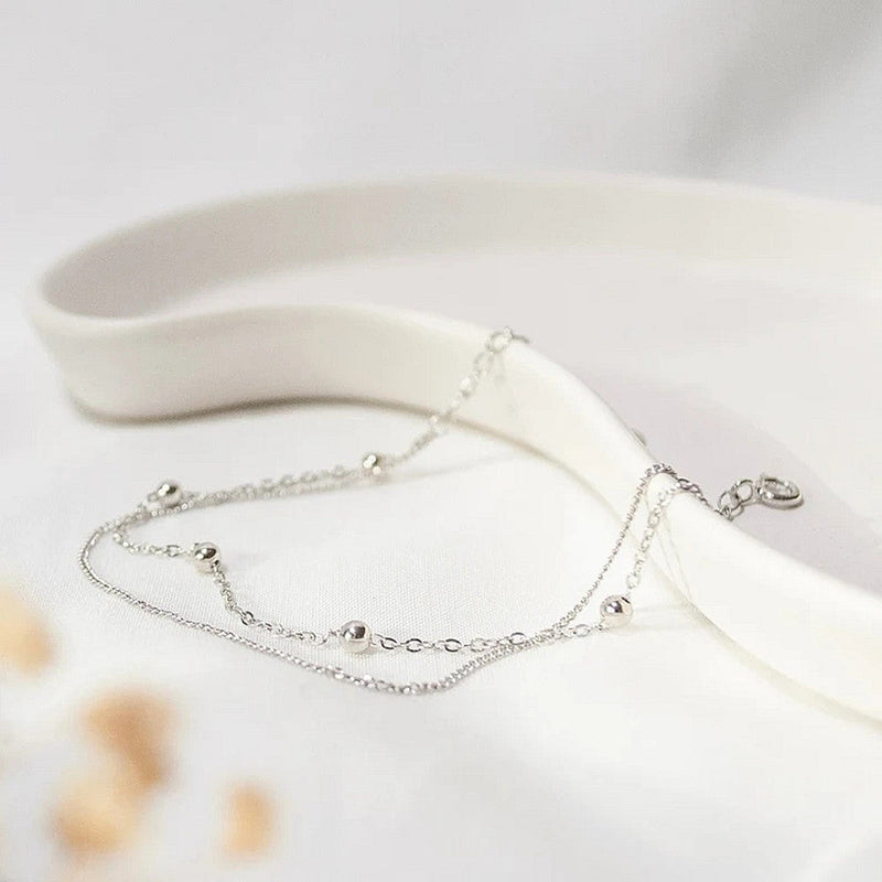 Round Beads Link Chain Anklet Jewerly