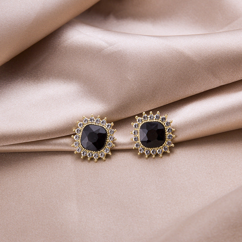Geometric Square Rhinestone Earring