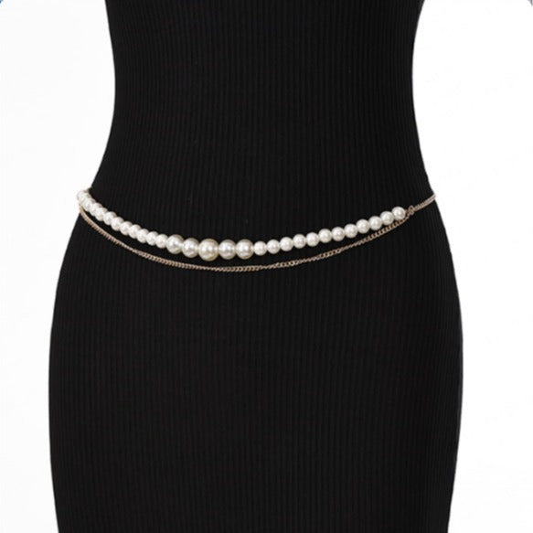Imitation Pearl Waist Chain Elegant Baroque Pearl Pendant
