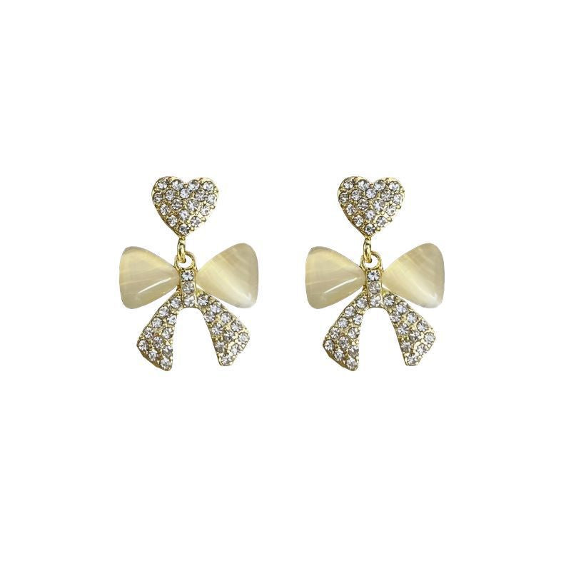 Cute Opal Sweet Bow Earrings