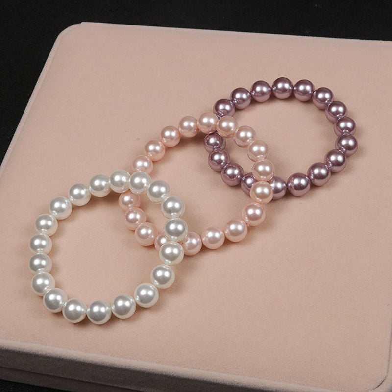 Simple Elegant Round Beads Shell Pearl Beads Bracelets