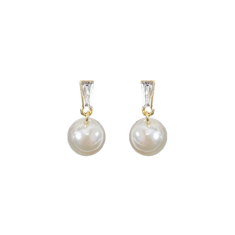 Simple Stone Pearl Earring