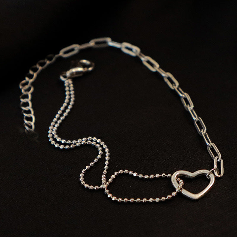 love Heart Shape Bracelet Double Chain