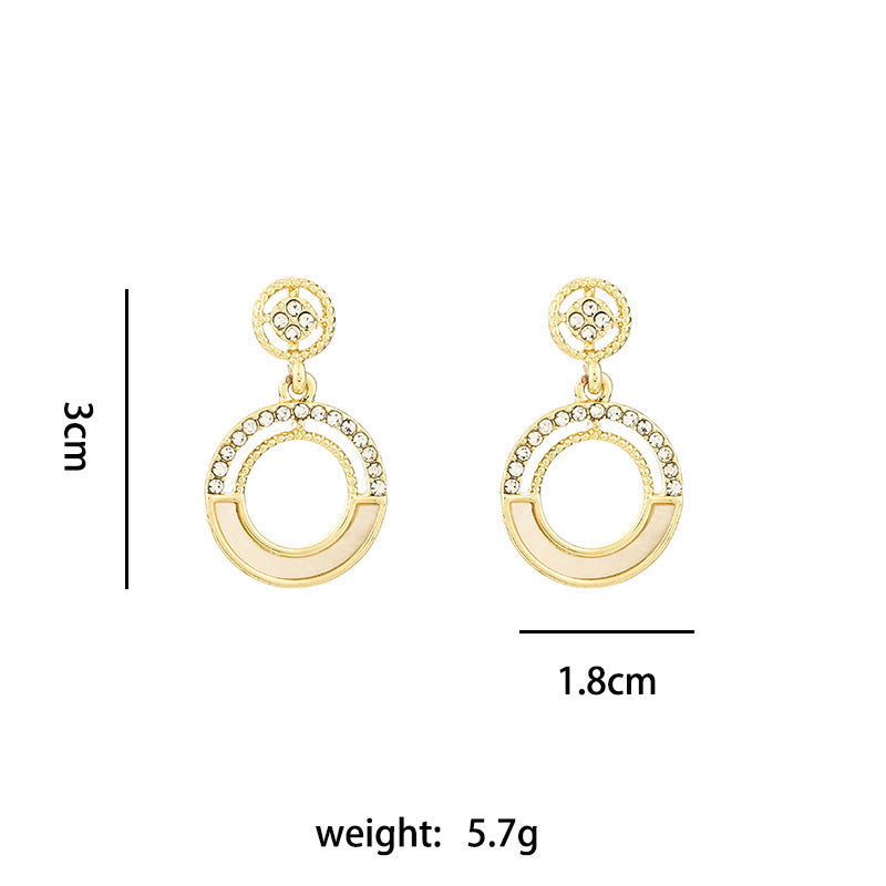 Double Circle Dangle Drop Stud Earrings