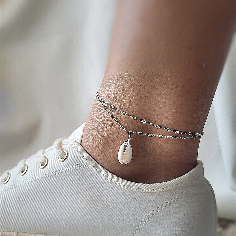 Summer Fashion Beach Shell Pendant Feet Chain